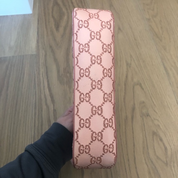 Vintage Gucci pink leather monogram shoulder bag - Picture 4 of 9
